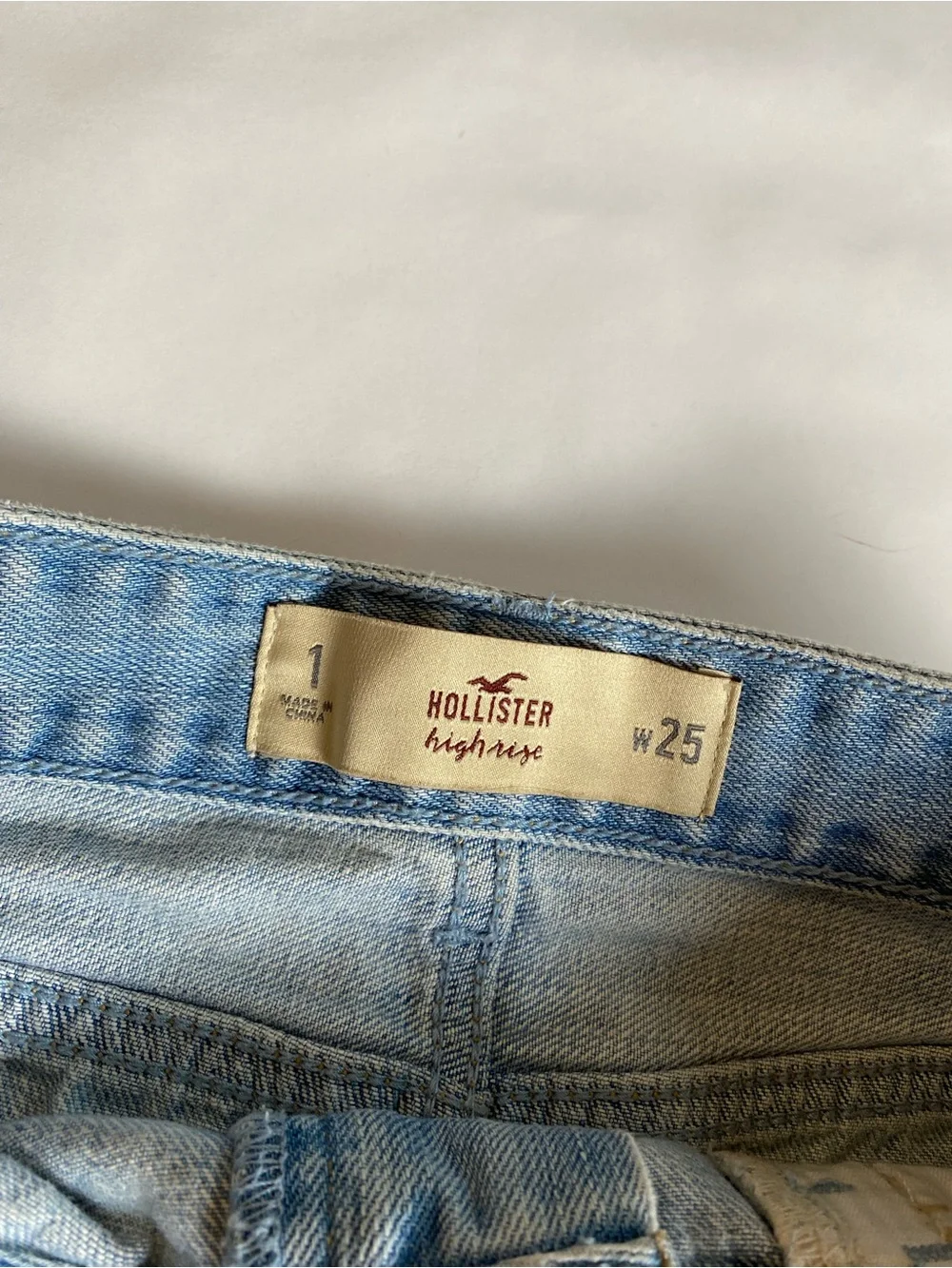 Hollister Light Wash Distressed Denim Shorts